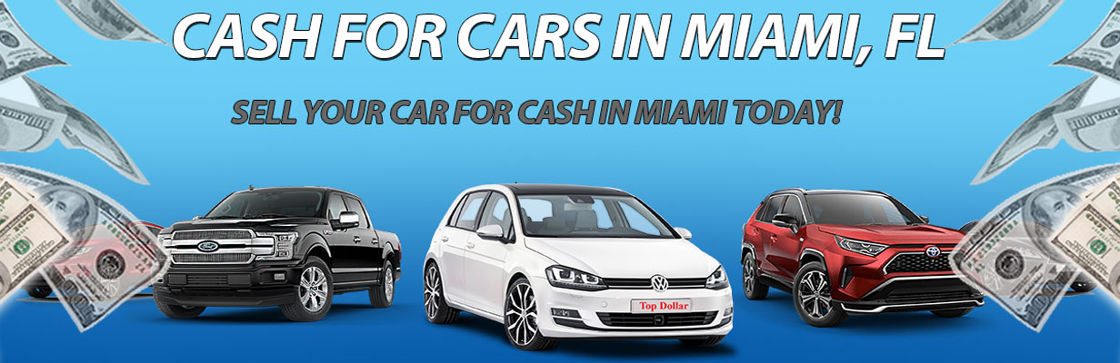 showing cash-for-cars-miami.com header with logo and vehicle lineup